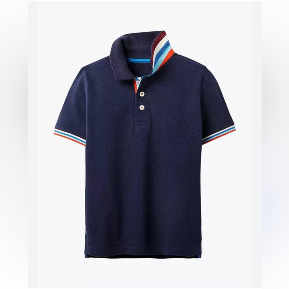 Mini Boden Boy's Pique Polo Shirt in College Navy